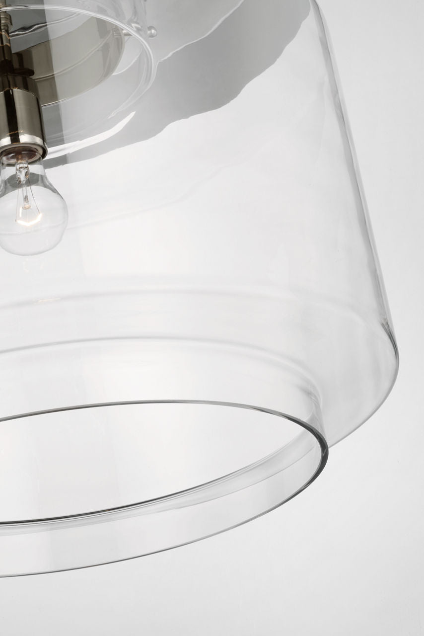 Elias 20" Floating Pendant | Polished Nickel | Clear Glass