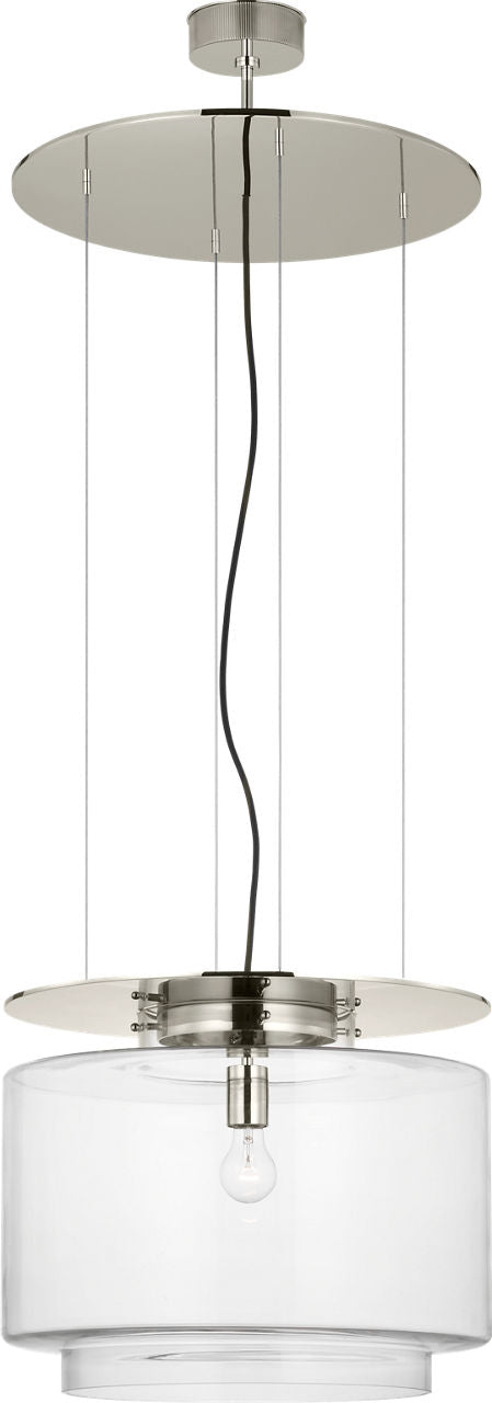 Elias 20" Floating Pendant | Polished Nickel | Clear Glass