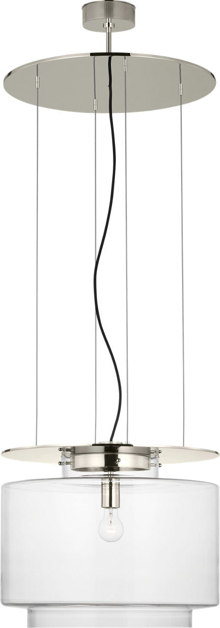 Elias 20" Floating Pendant | Polished Nickel | Clear Glass