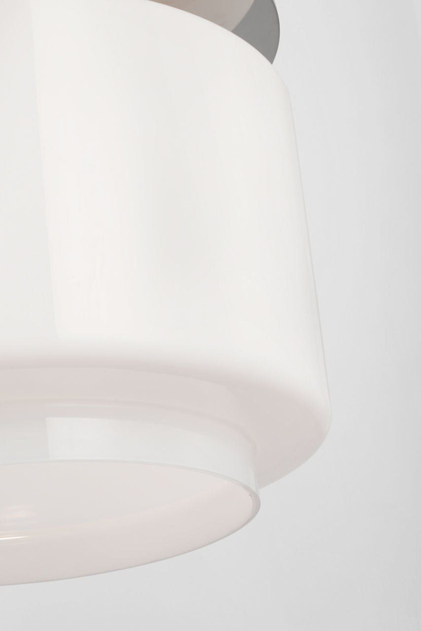 Elias 20" Floating Pendant | Polished Nickel | White Glass
