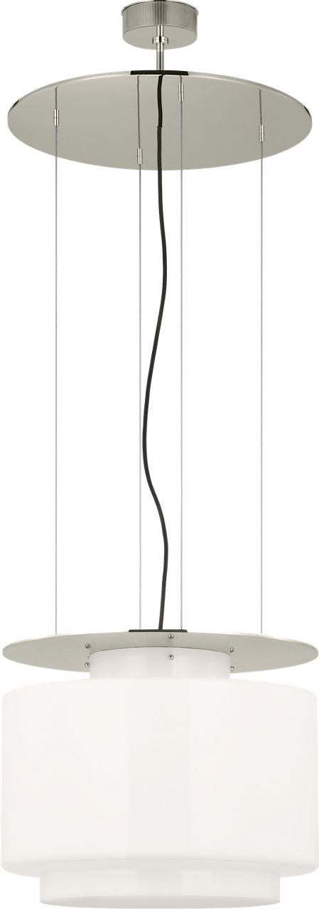 Elias 20" Floating Pendant | Polished Nickel | White Glass