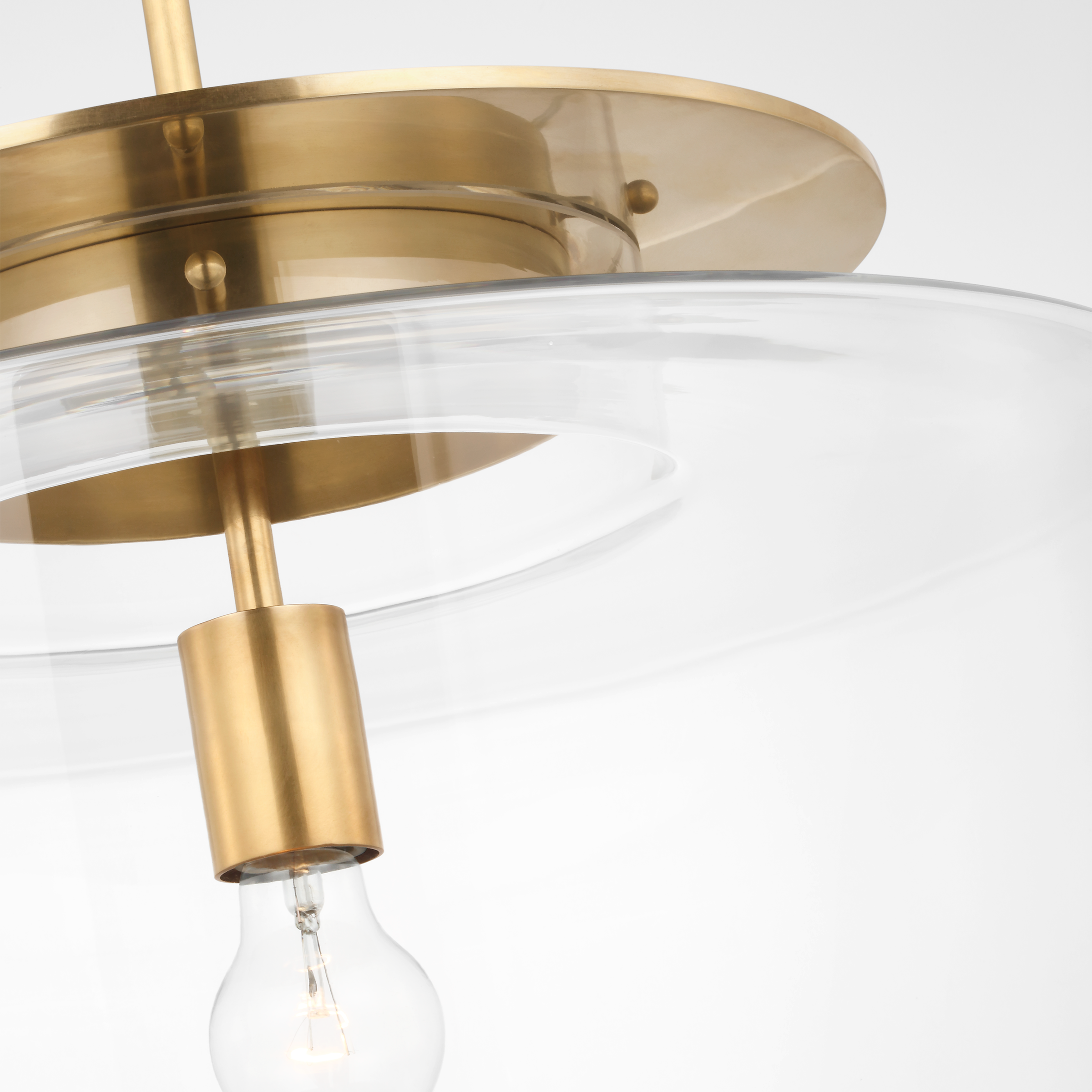 Elias 20" Pendant | Antique-Burnished Brass | Clear Glass