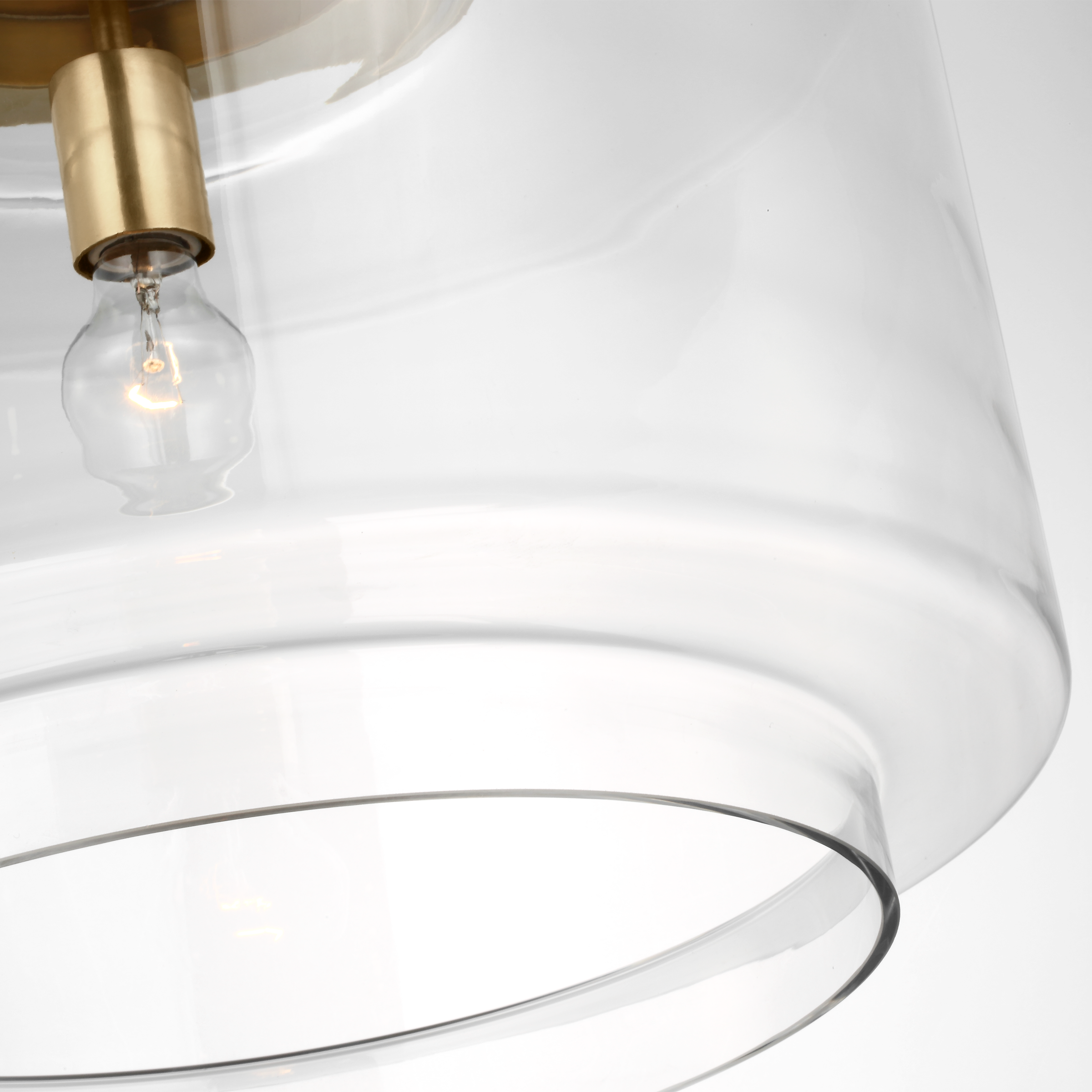 Elias 20" Pendant | Antique-Burnished Brass | Clear Glass