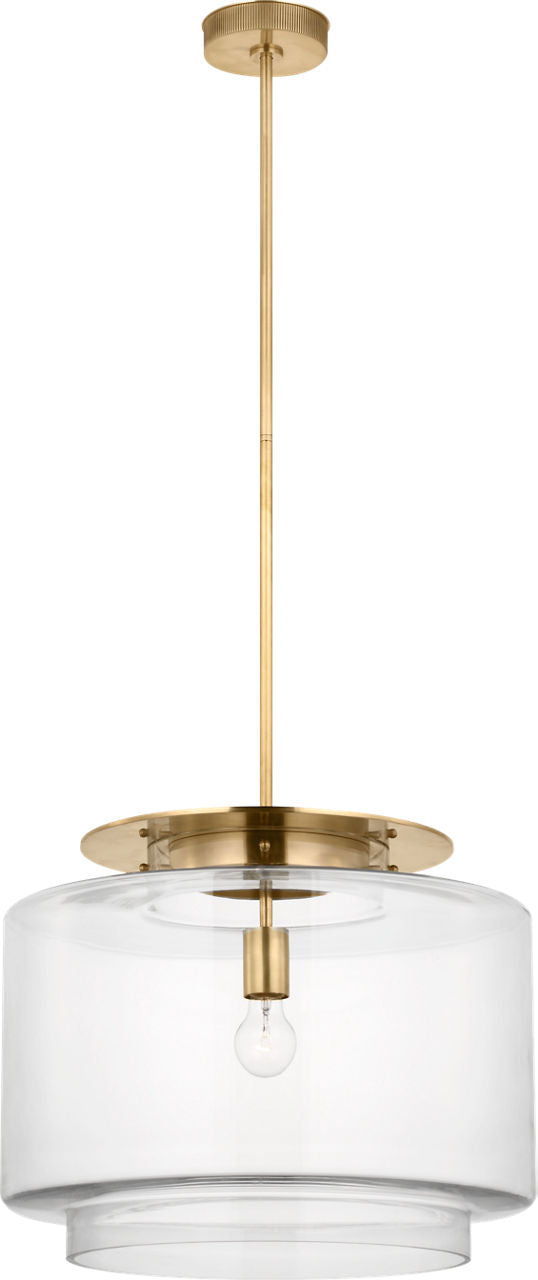Elias 20" Pendant | Antique-Burnished Brass | Clear Glass