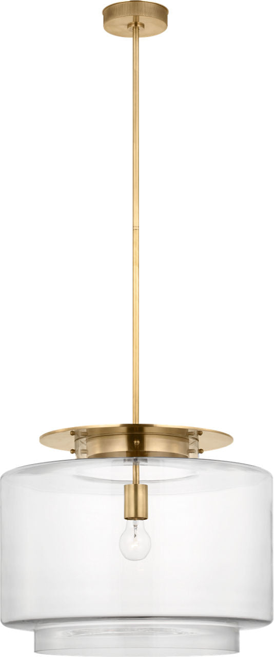 Elias 20" Pendant | Antique-Burnished Brass | Clear Glass