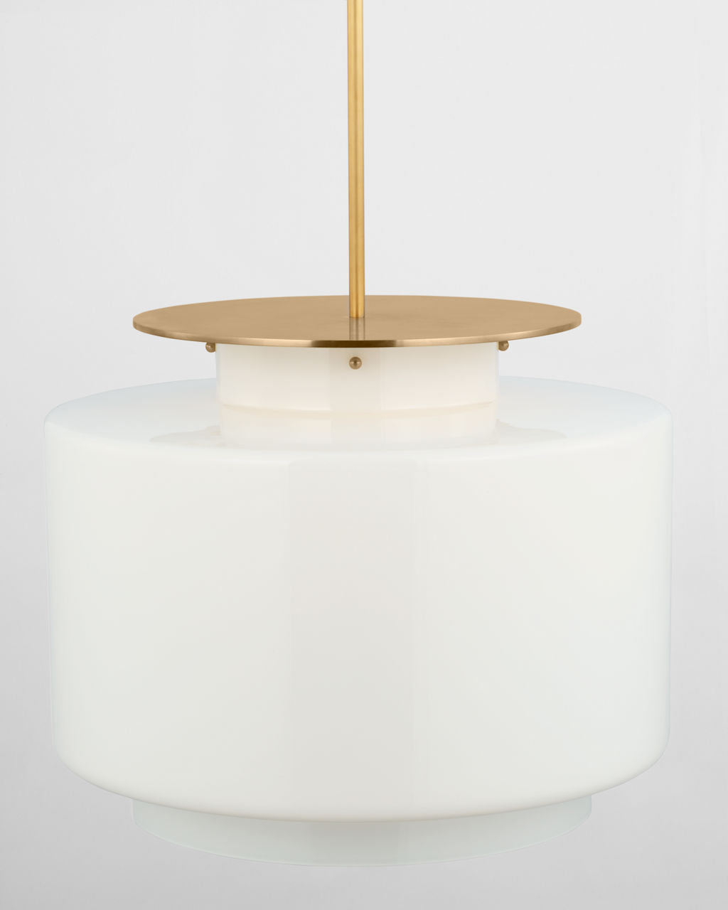 Elias 20" Pendant | Antique-Burnished Brass | White Glass