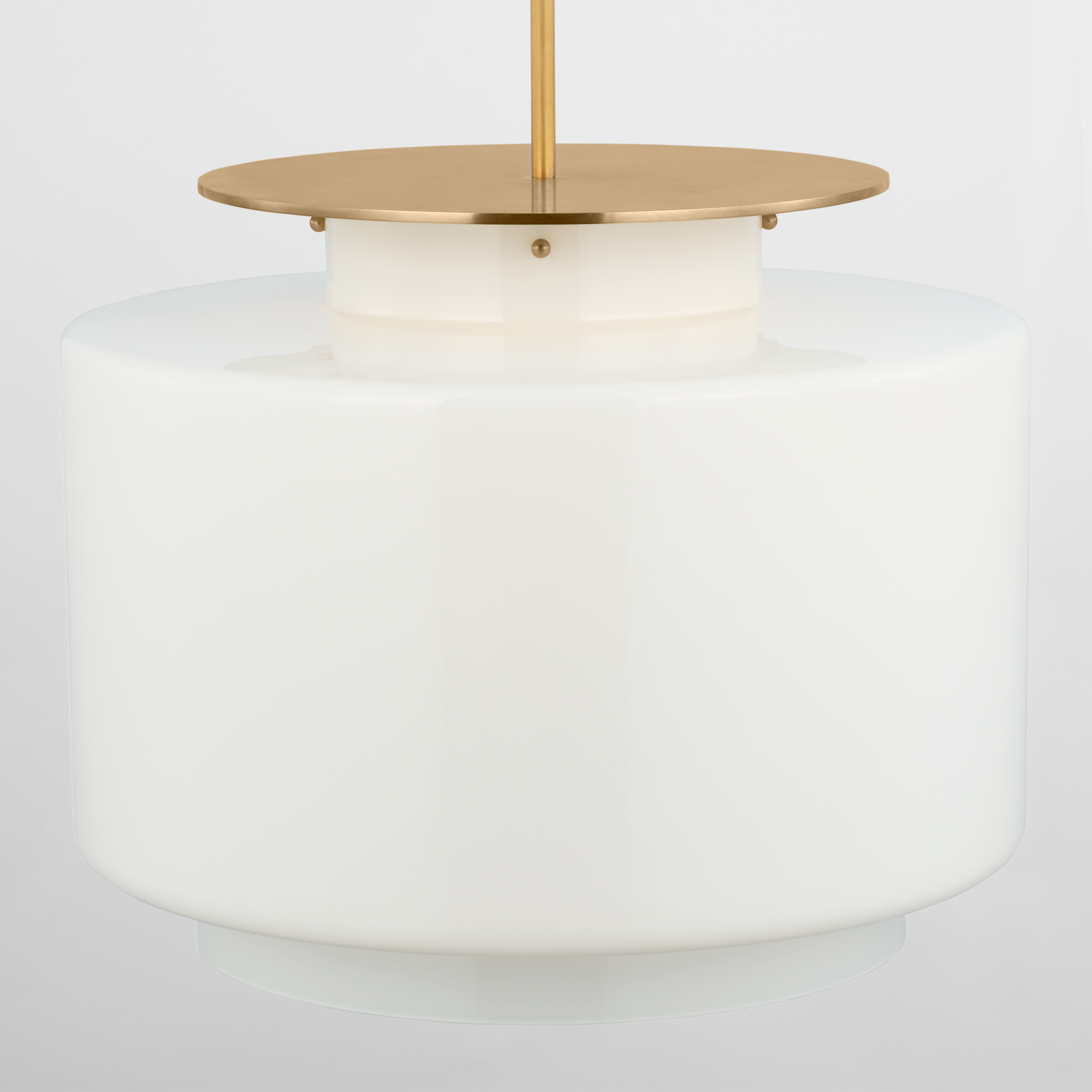 Elias 20" Pendant | Antique-Burnished Brass | White Glass