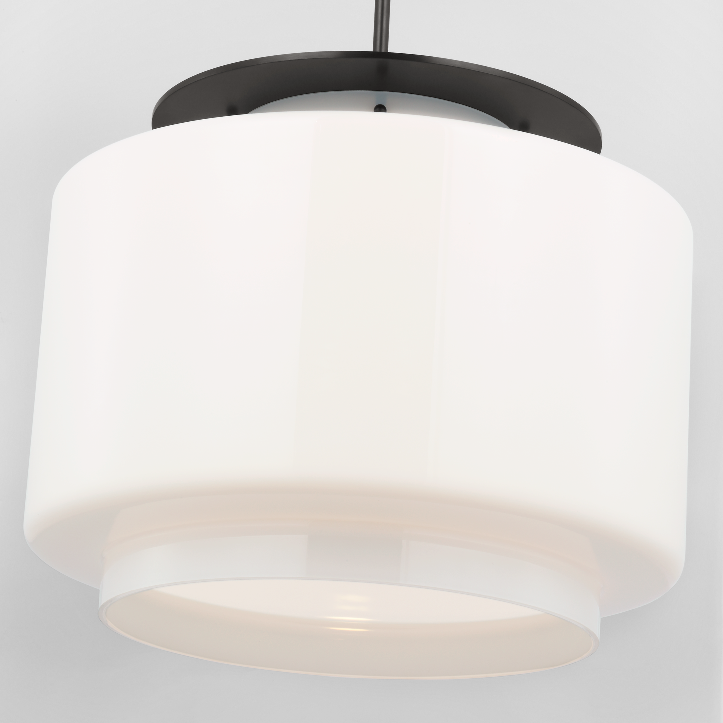 Elias 20" Pendant | Bronze | White Glass