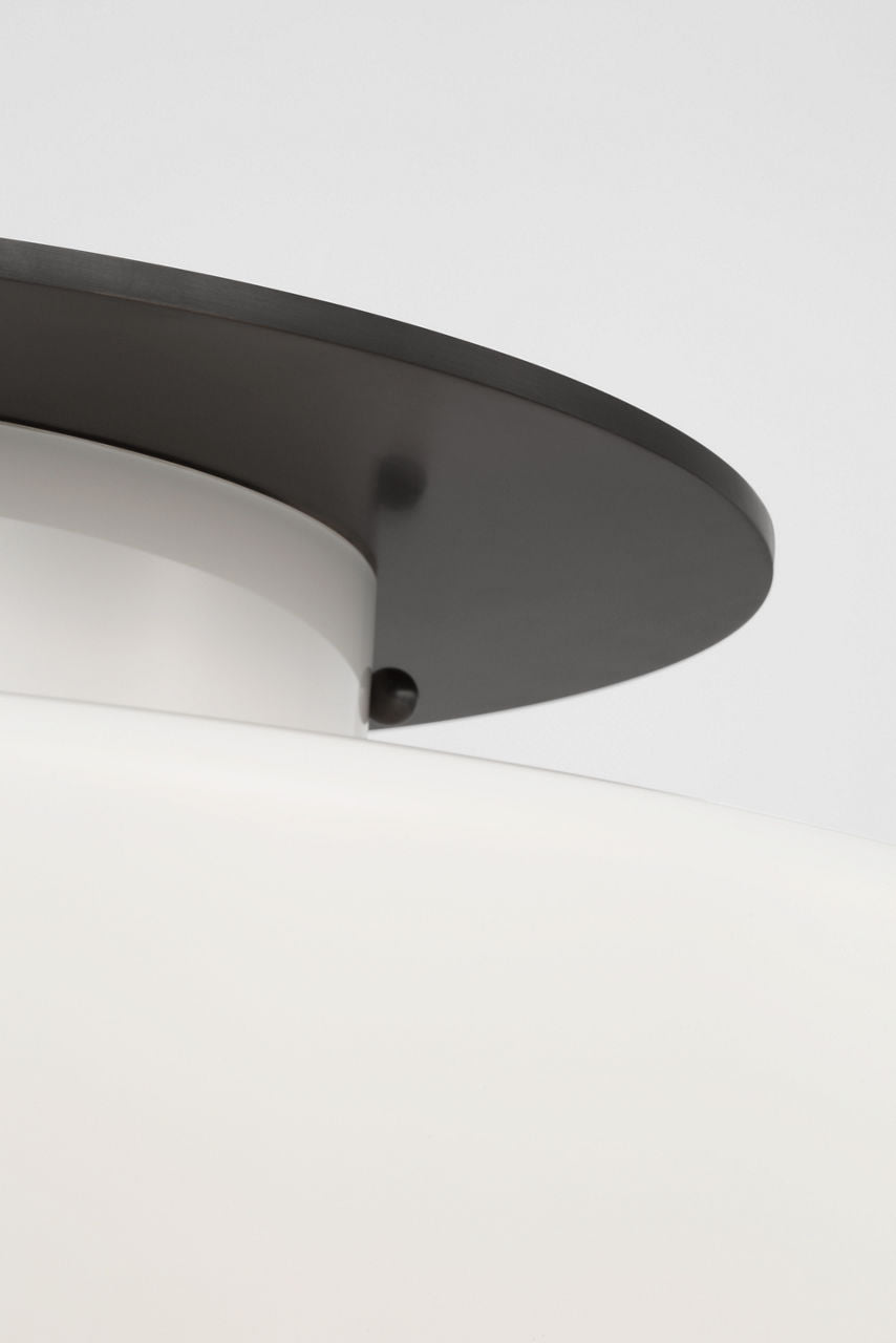 Elias 20" Pendant | Bronze | White Glass