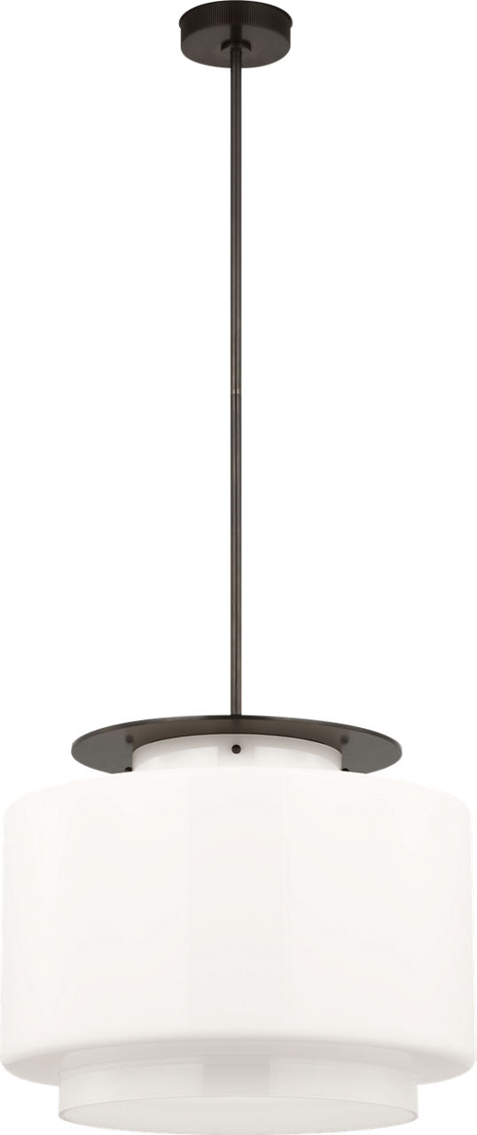Elias 20" Pendant | Bronze | White Glass