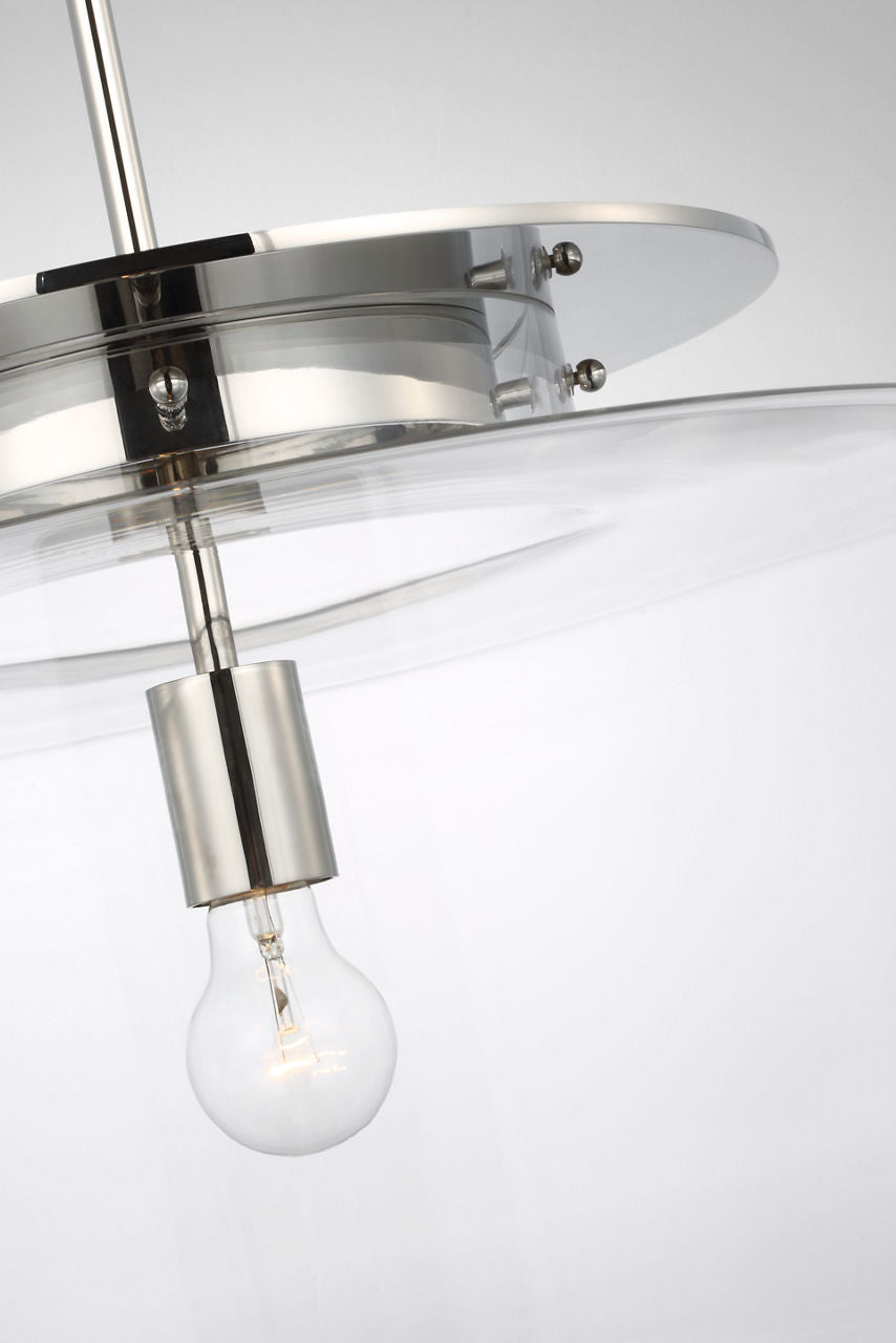 Elias 20" Pendant | Polished Nickel | Clear Glass