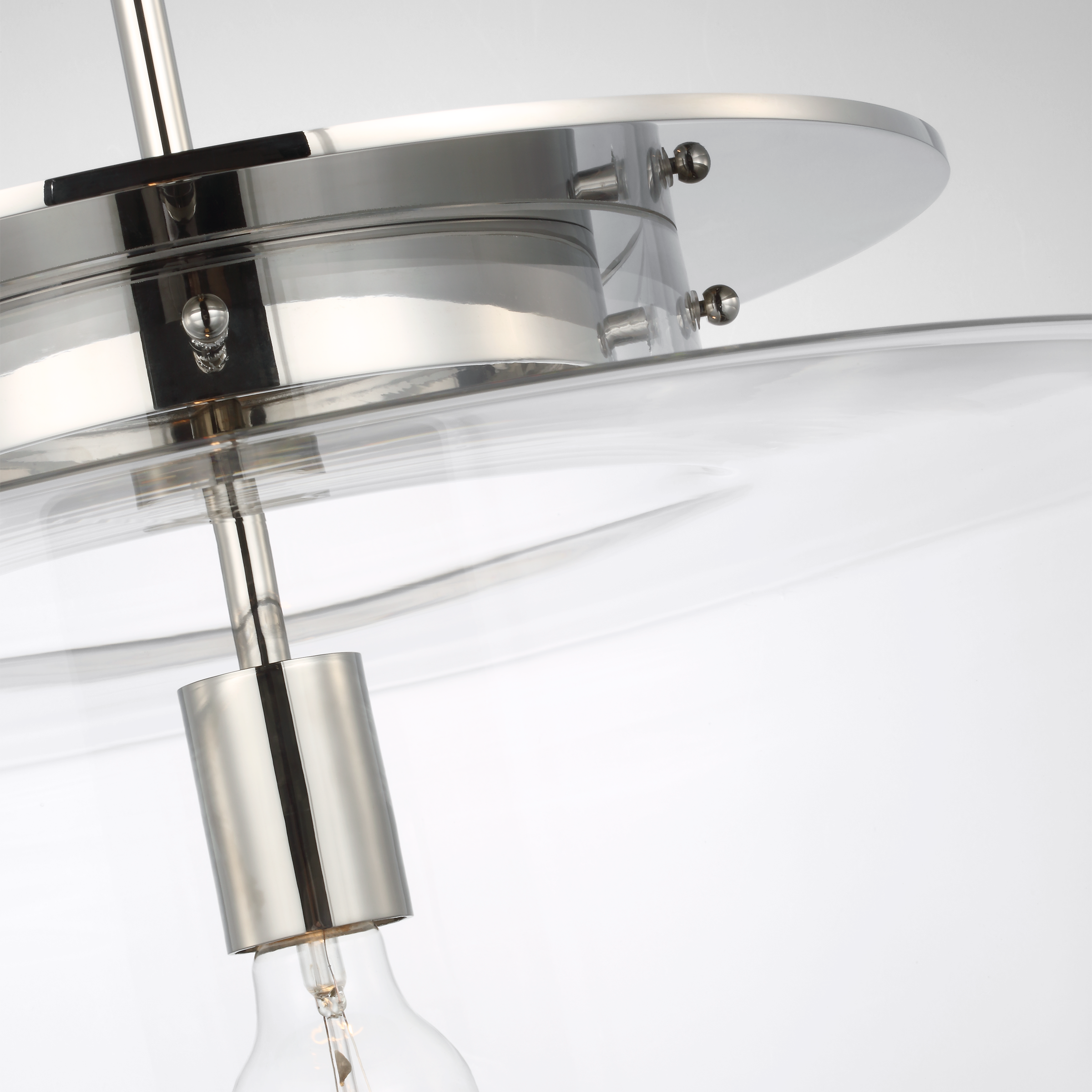 Elias 20" Pendant | Polished Nickel | Clear Glass