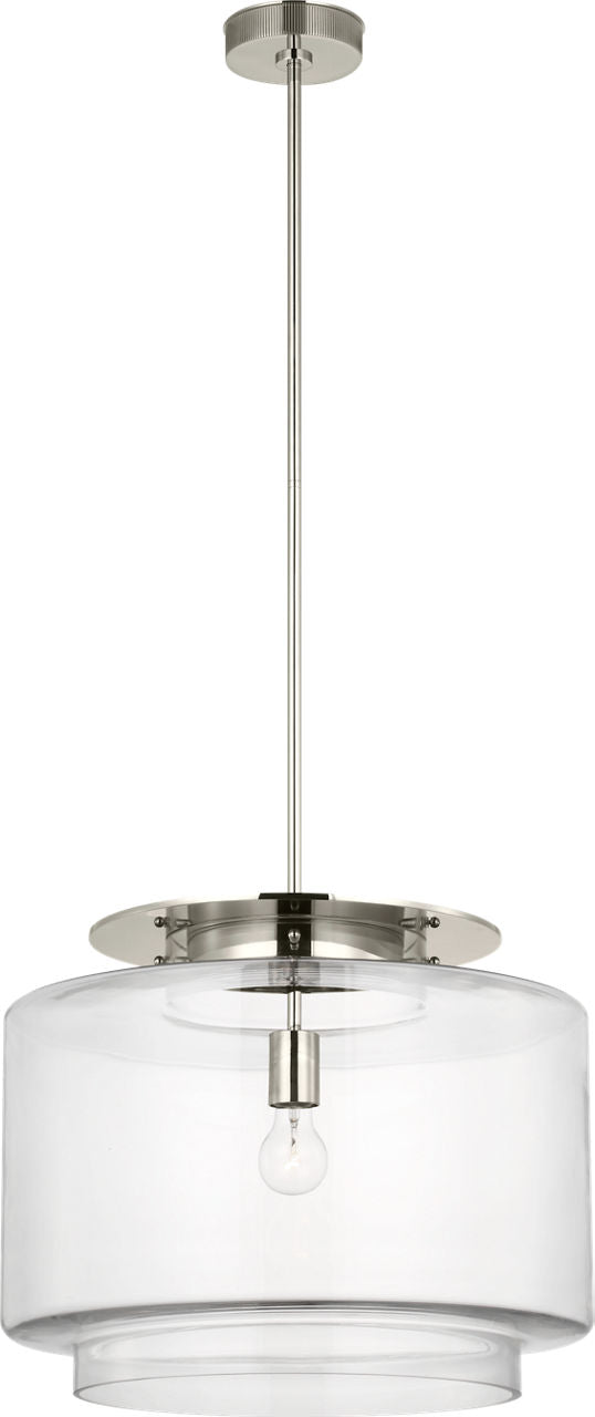 Elias 20" Pendant | Polished Nickel | Clear Glass