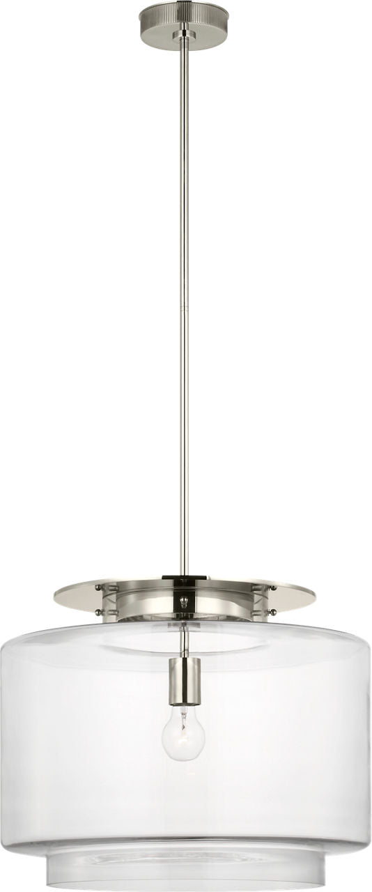 Elias 20" Pendant | Polished Nickel | Clear Glass