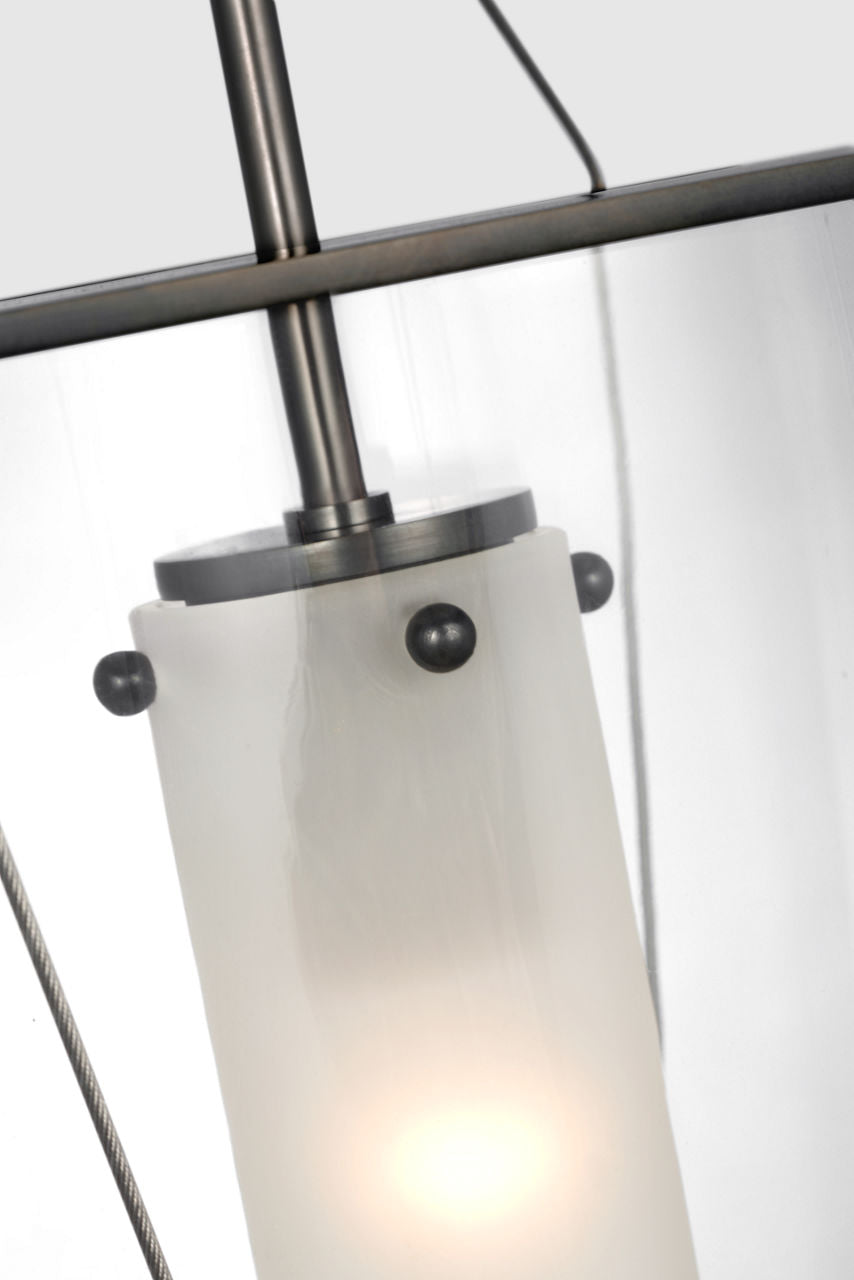 Ovalle 9" Lantern | Bronze | Clear Glass
