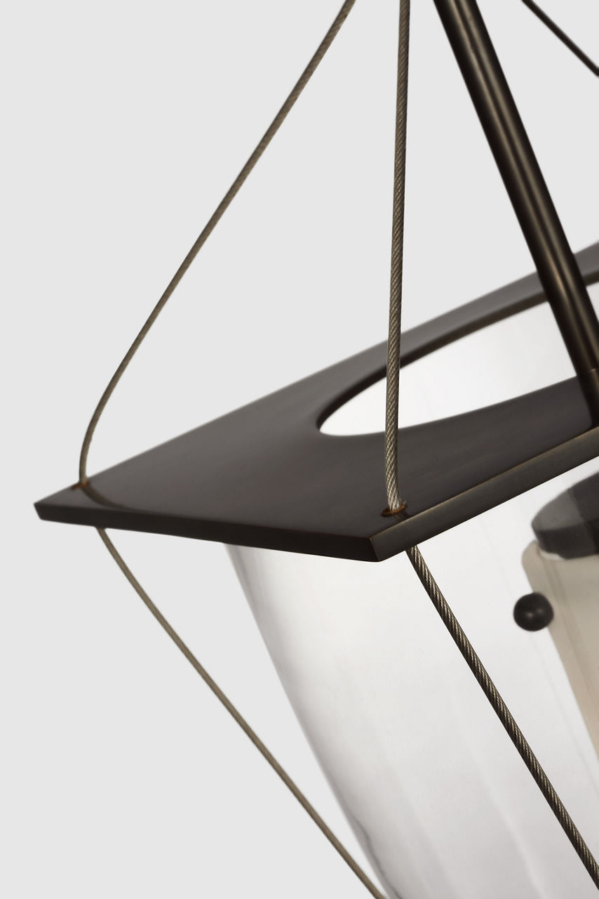Ovalle 9" Lantern | Bronze | Clear Glass