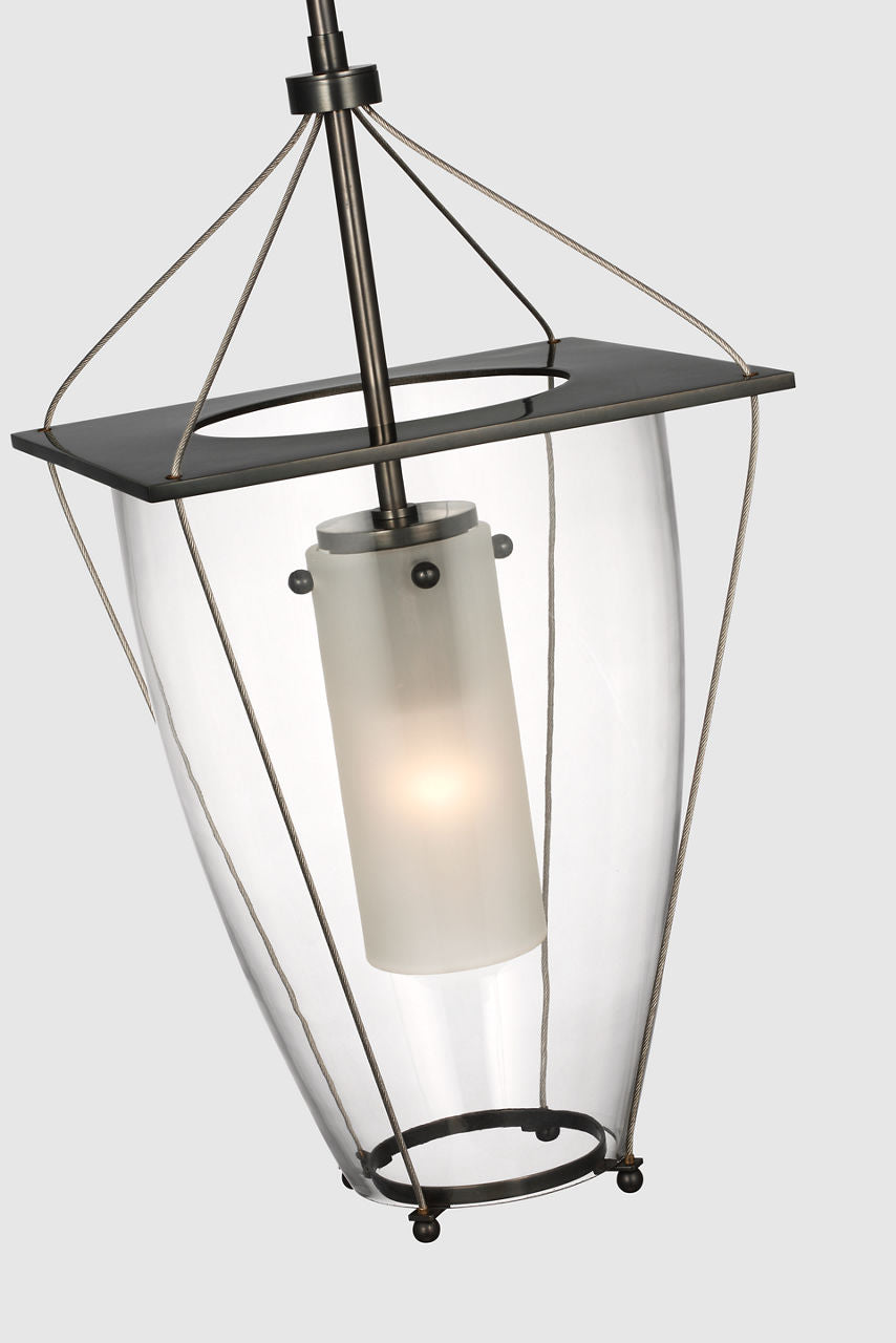 Ovalle 9" Lantern | Bronze | Clear Glass