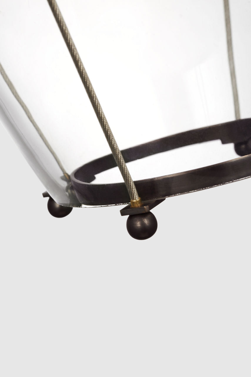 Ovalle 9" Lantern | Bronze | Clear Glass