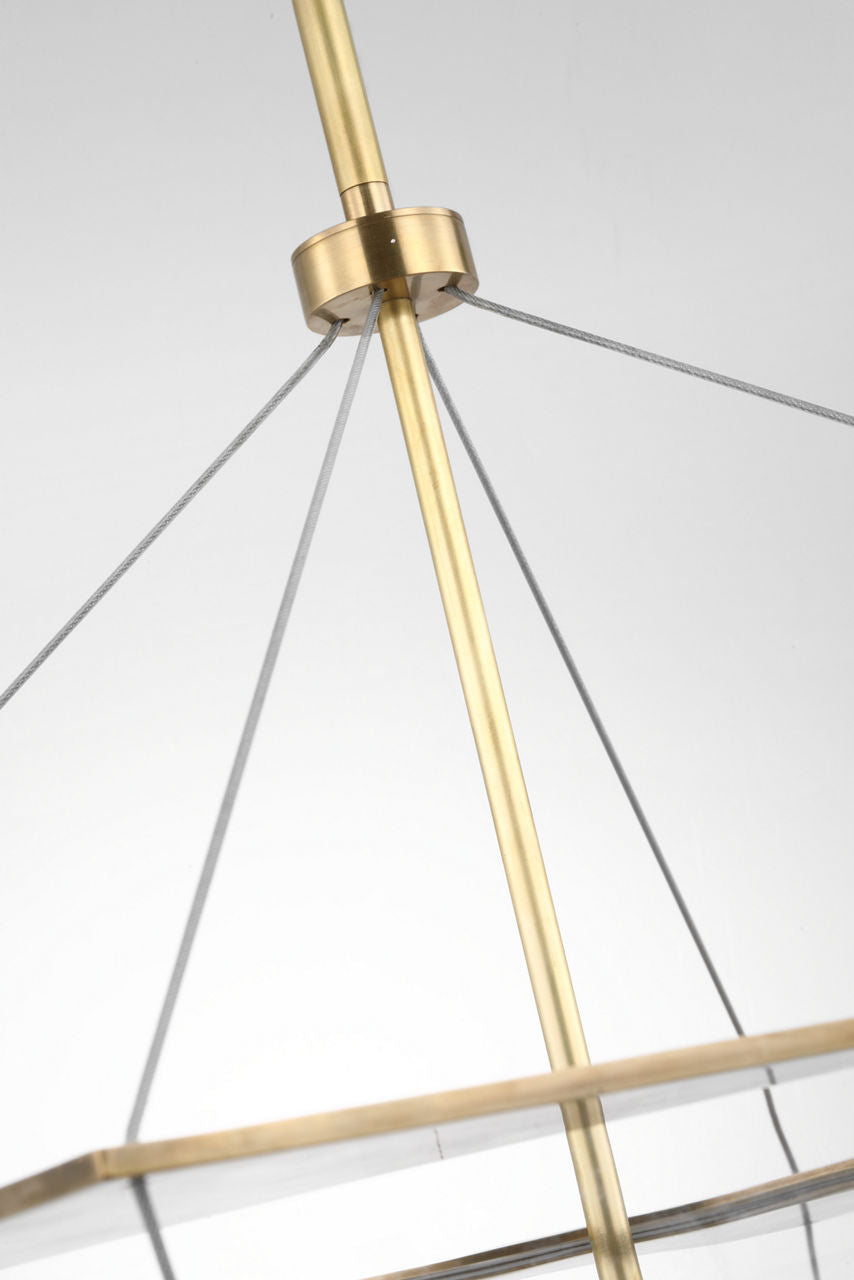 Ovalle 20" Lantern | Antique Brass | Clear Glass
