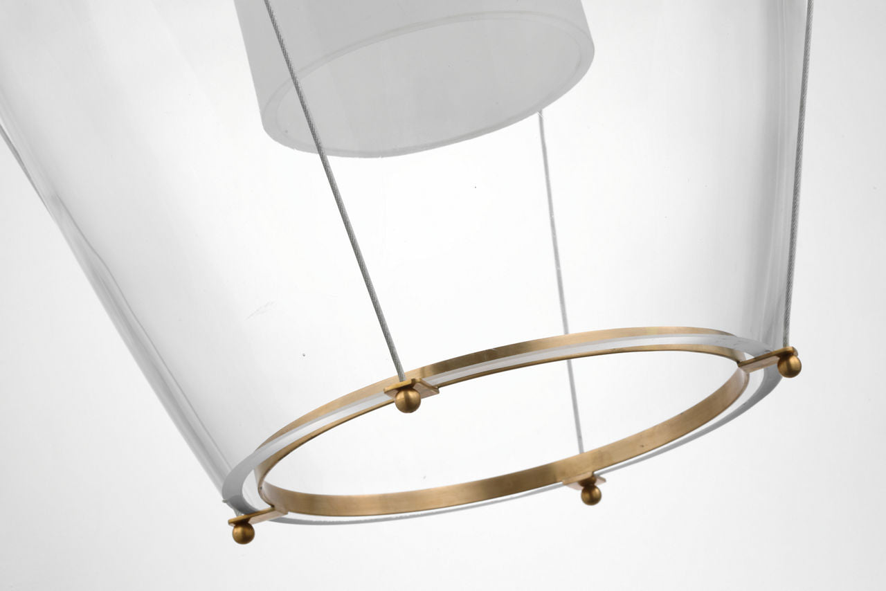 Ovalle 20" Lantern | Antique Brass | Clear Glass