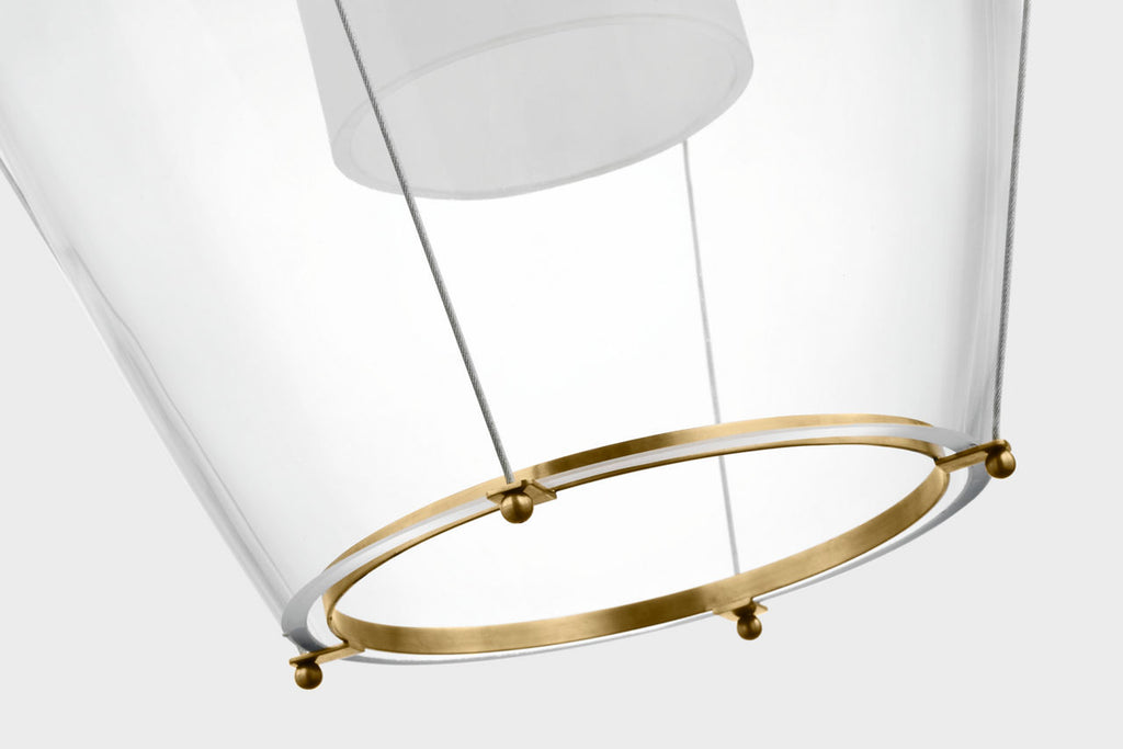 Ovalle 20" Lantern | Antique Brass | Clear Glass