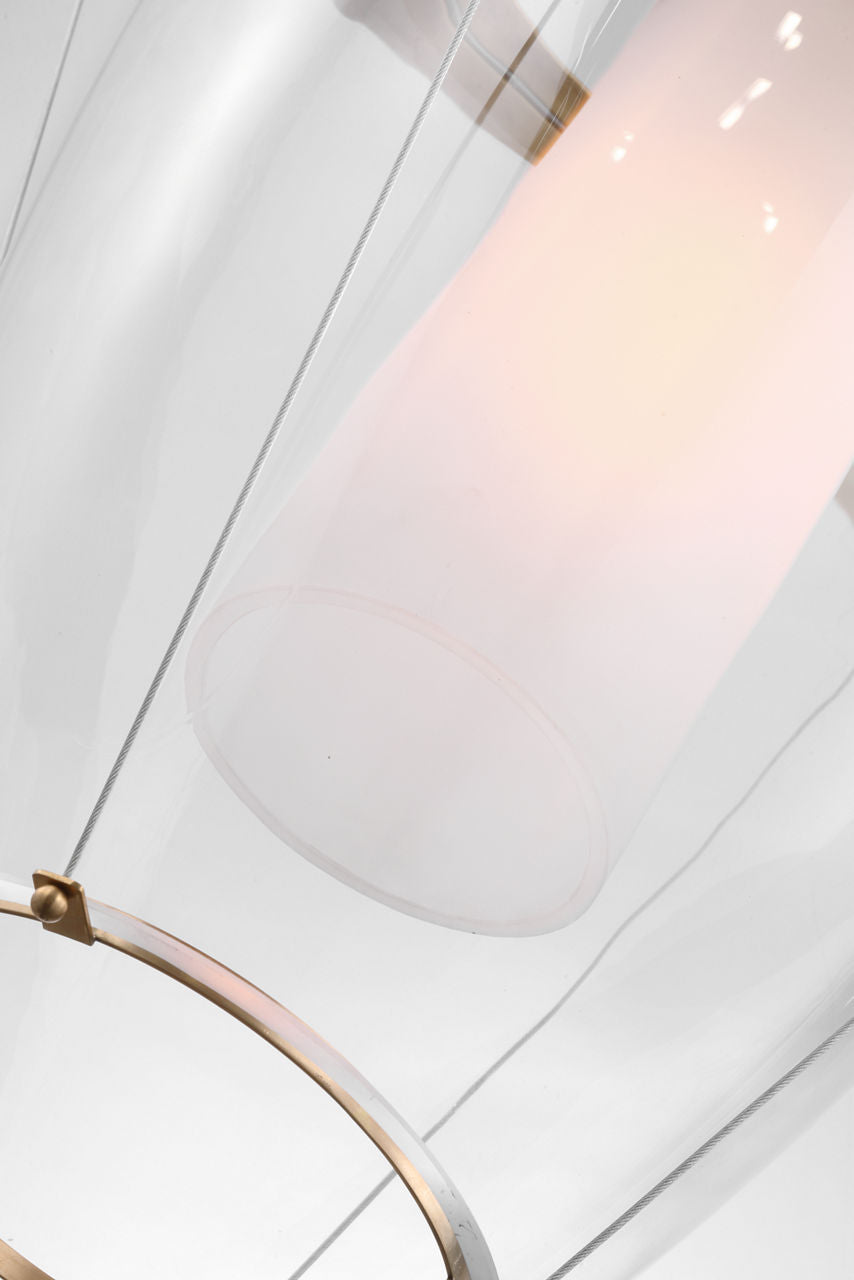 Ovalle 20" Lantern | Antique Brass | Clear Glass