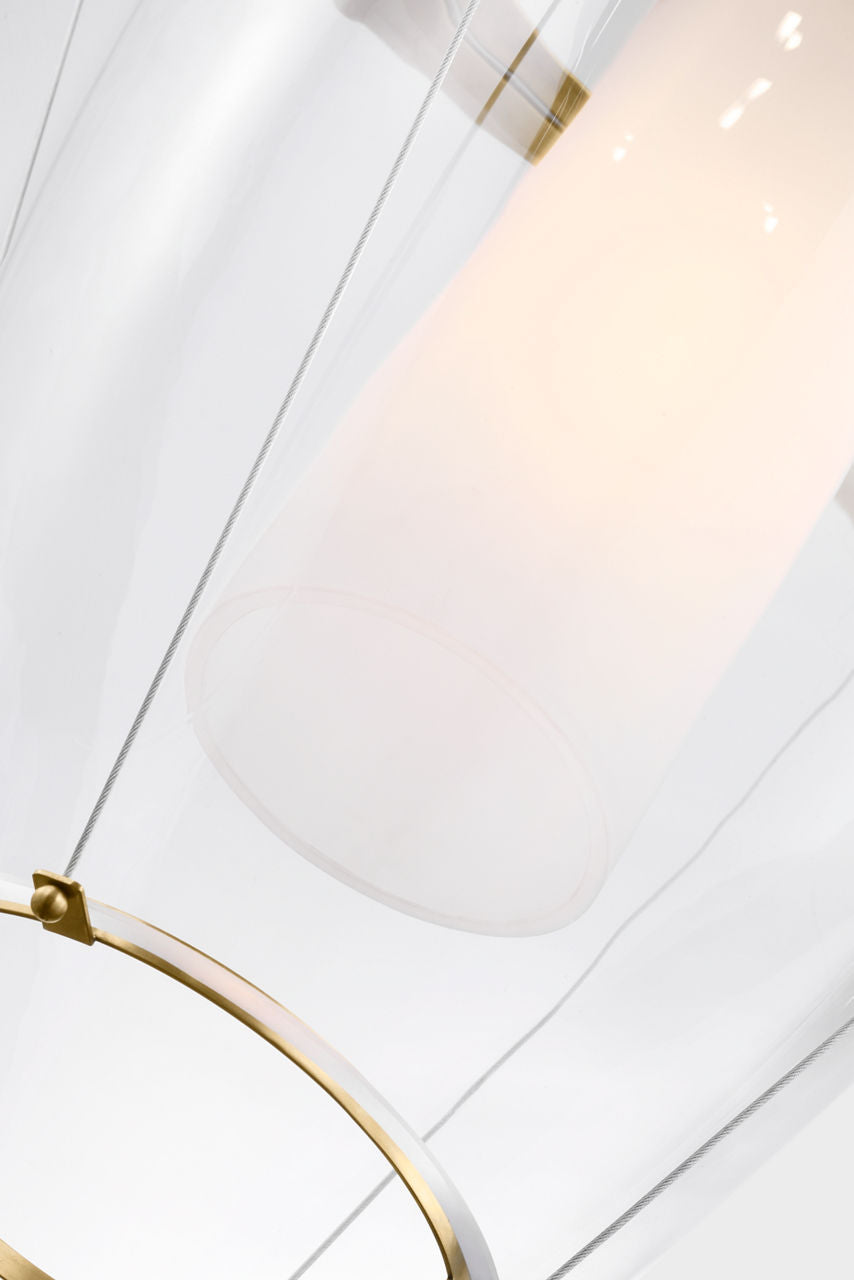 Ovalle 20" Lantern | Antique Brass | Clear Glass