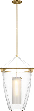 Ovalle 20" Lantern | Antique Brass | Clear Glass