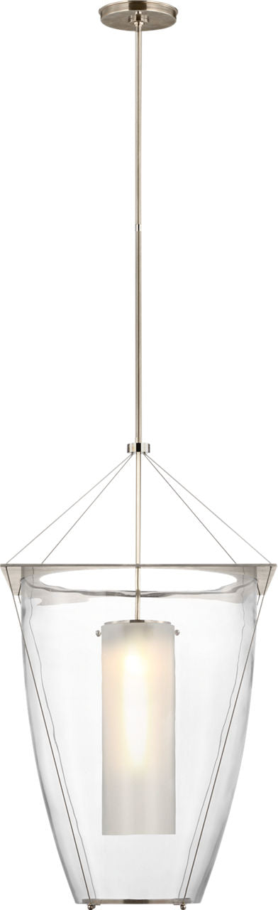Ovalle 20" Lantern | Antique Nickel | Clear Glass