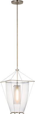 Ovalle 13" Lantern | Antique Nickel | Clear Glass