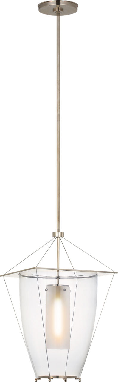 Ovalle 13" Lantern | Antique Nickel | Clear Glass