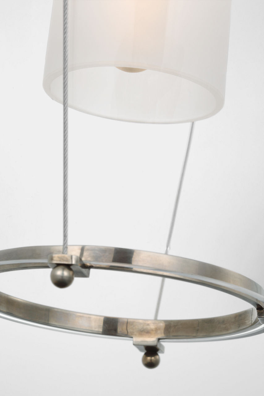 Ovalle 13" Lantern | Antique Nickel | Clear Glass
