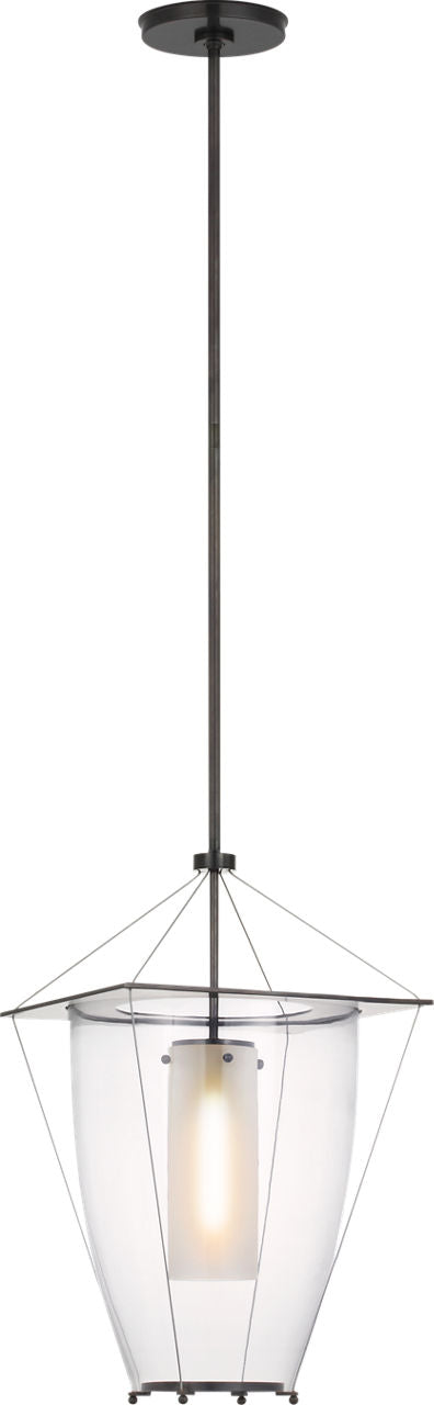 Ovalle 13" Lantern | Bronze | Clear Glass
