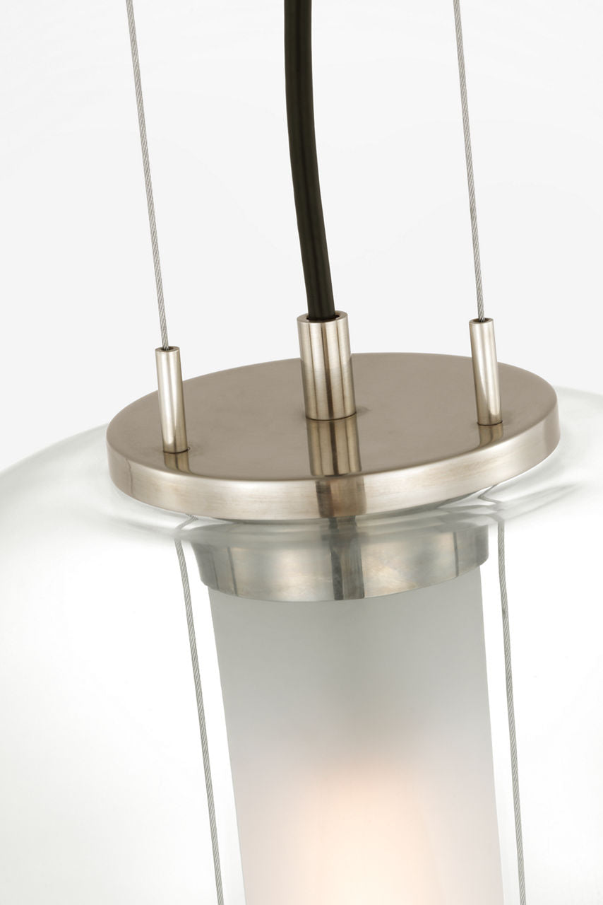 Taro 13" Lantern | Antique Nickel | Clear Glass