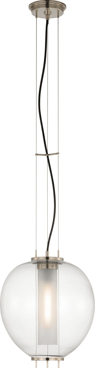 Taro 13" Lantern | Antique Nickel | Clear Glass