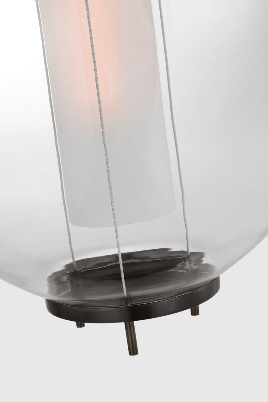 Taro 13" Lantern | Bronze | Clear Glass