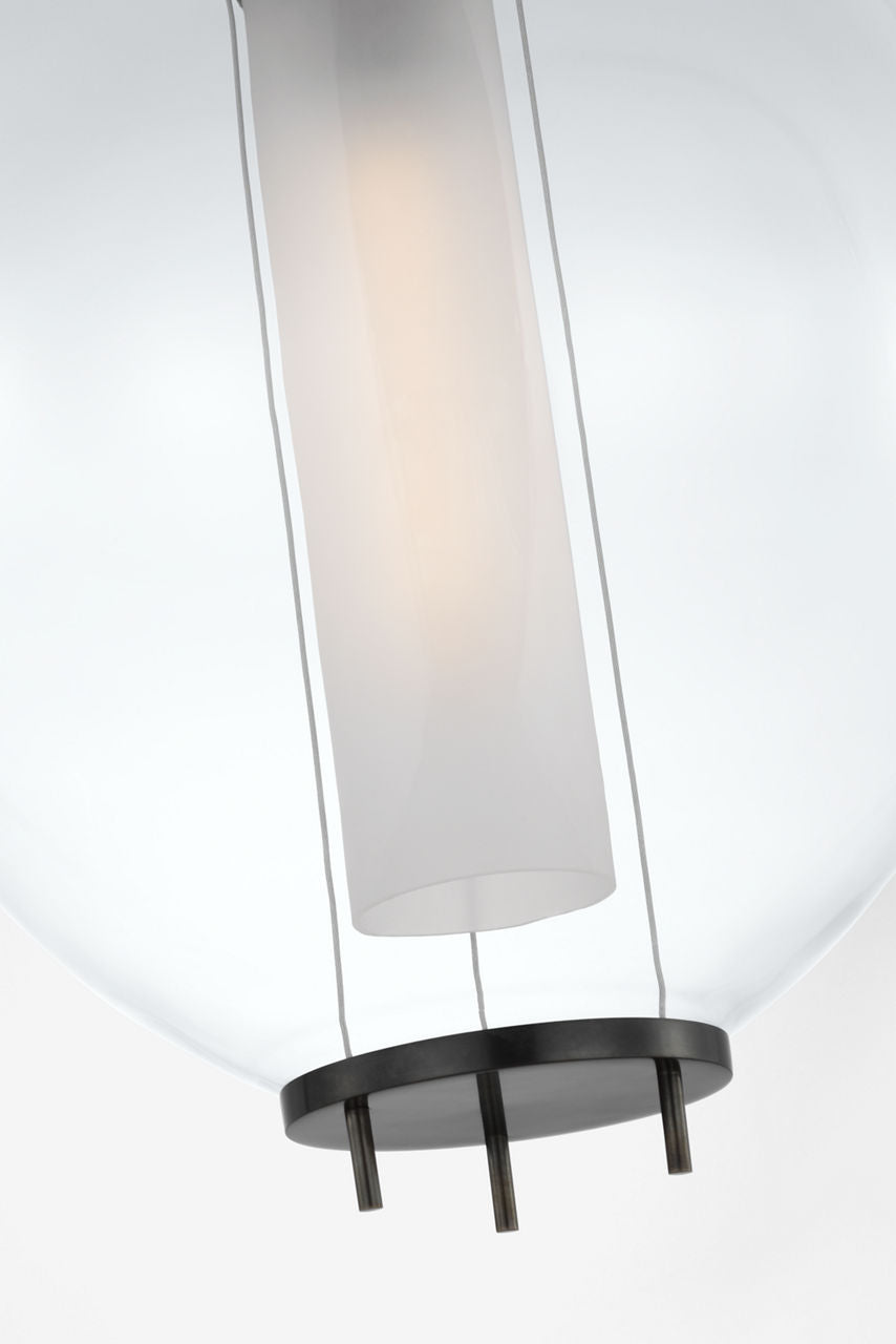 Taro 13" Lantern | Bronze | Clear Glass