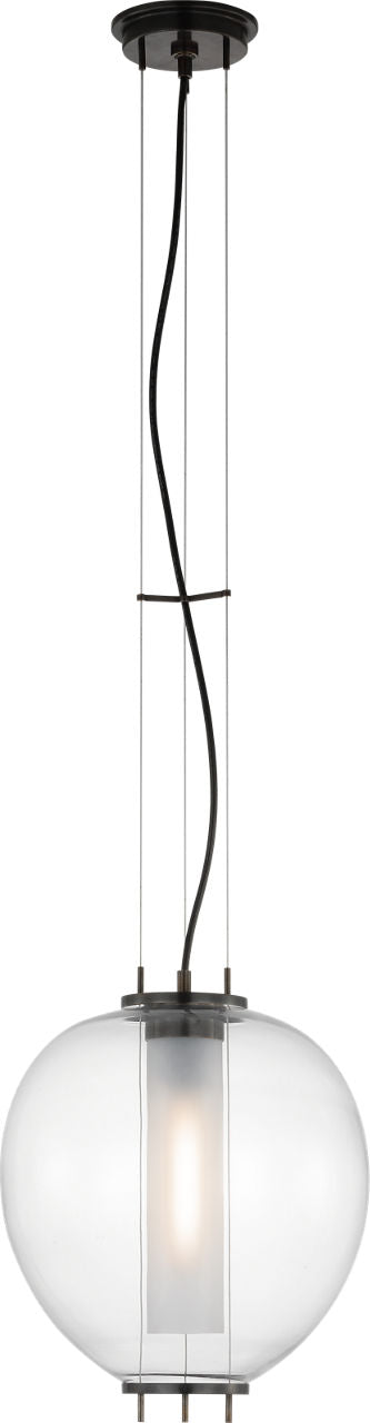 Taro 13" Lantern | Bronze | Clear Glass