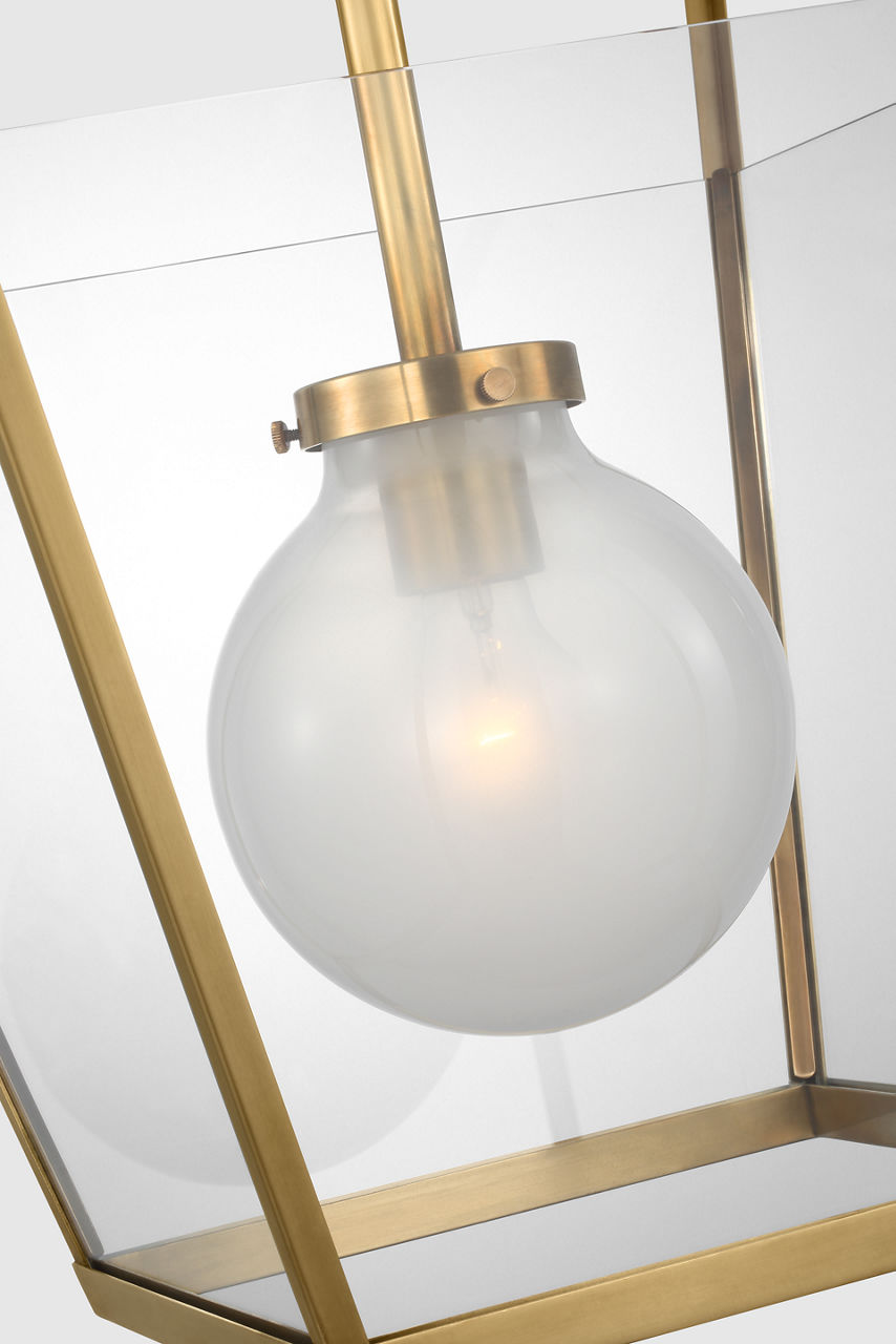 Illume 18" Lantern | Antique Brass | Clear Glass