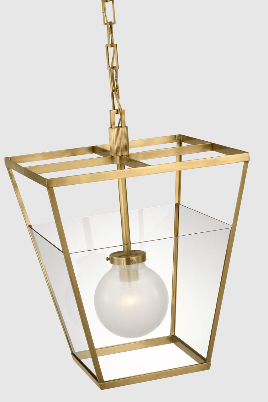 Illume 18" Lantern | Antique Brass | Clear Glass
