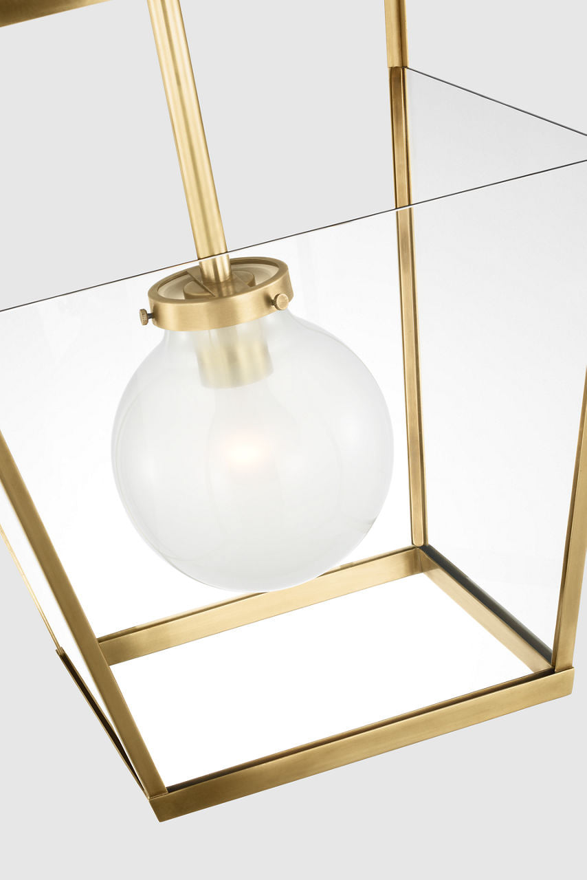 Illume 18" Lantern | Antique Brass | Clear Glass