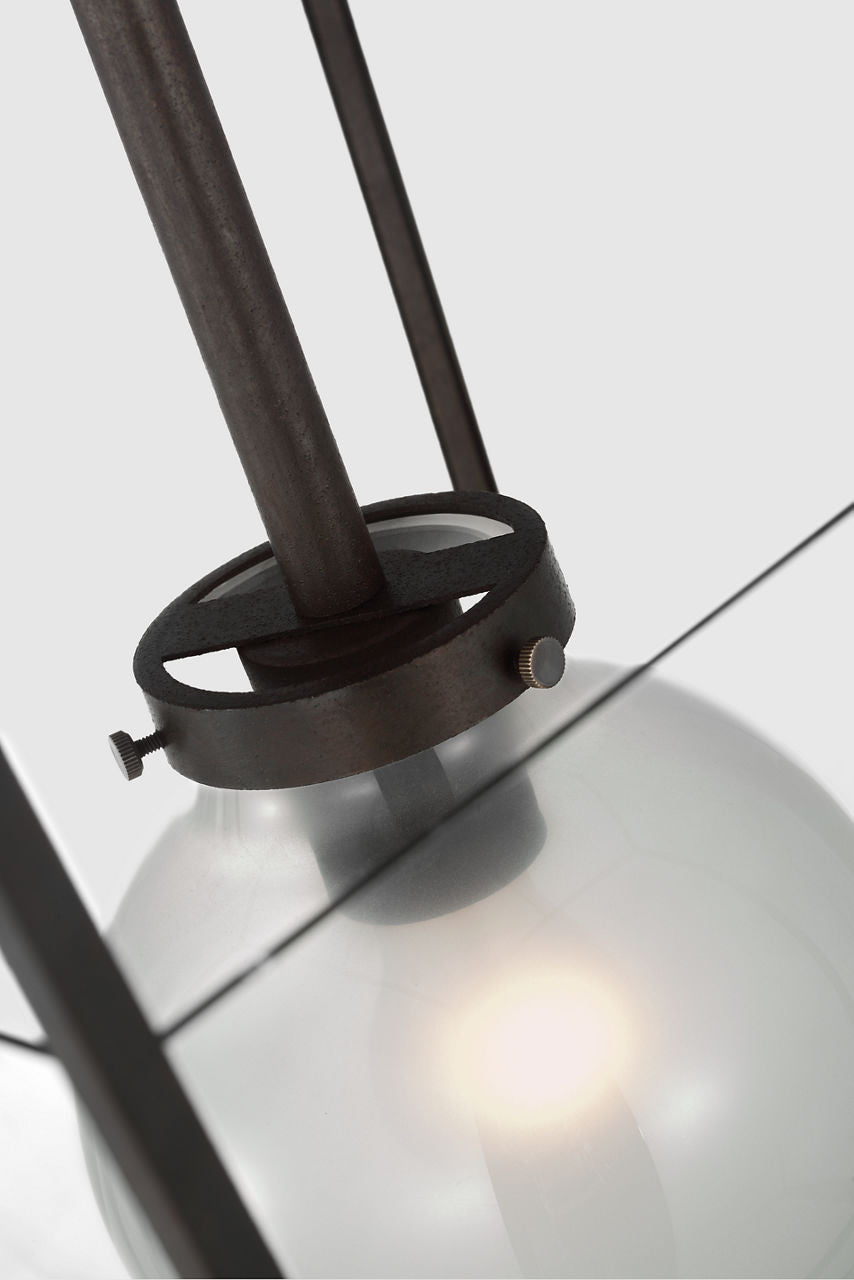 Illume 18" Lantern | Warm Iron and Antique-Burnished Brass | Clear Glass