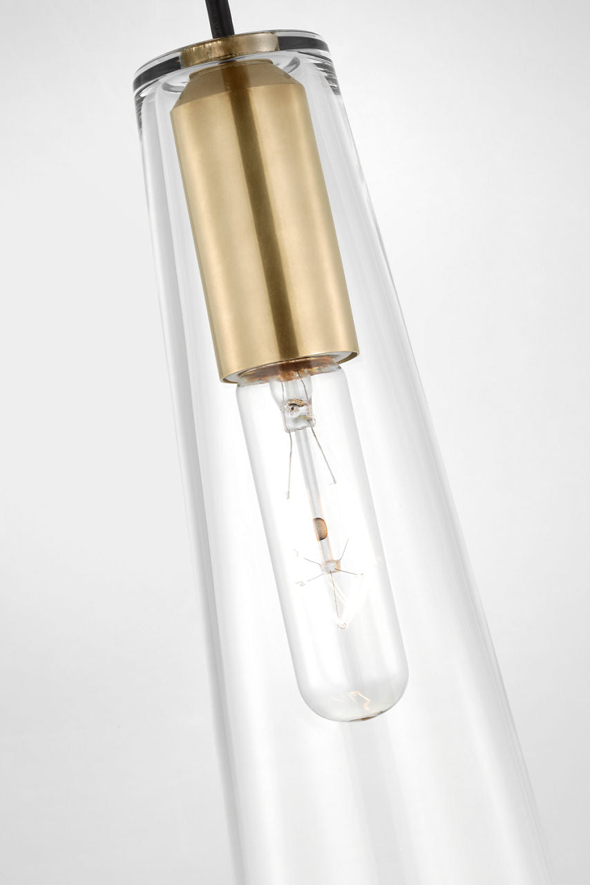 Osvaldo 4" Single Pendant | Antique-Burnished Brass | Clear Glass