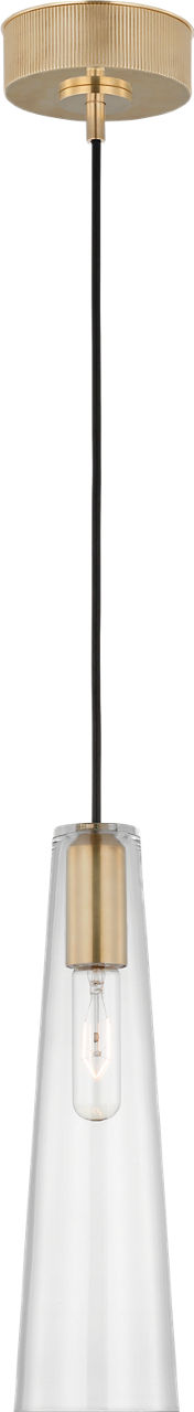 Osvaldo 4" Single Pendant | Antique-Burnished Brass | Clear Glass