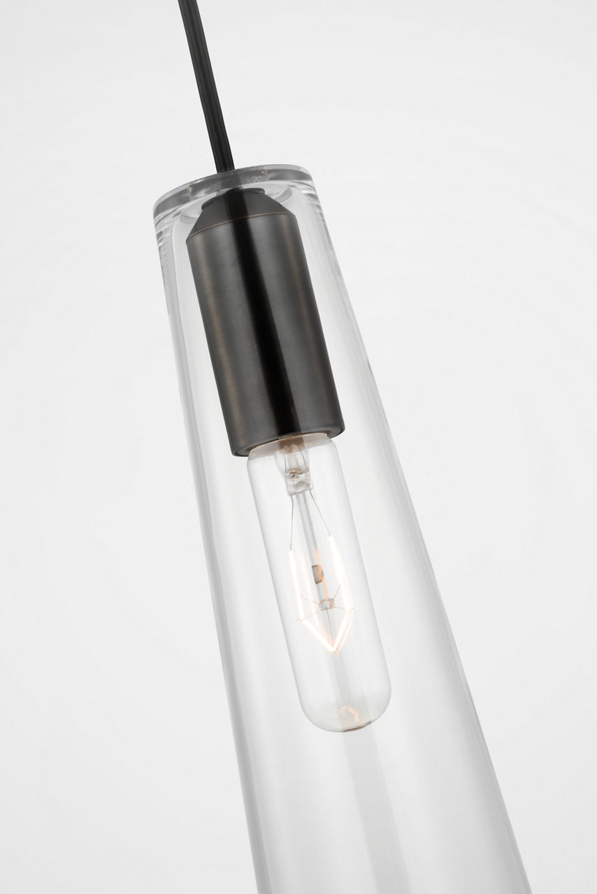 Osvaldo 4" Single Pendant | Bronze | Clear Glass
