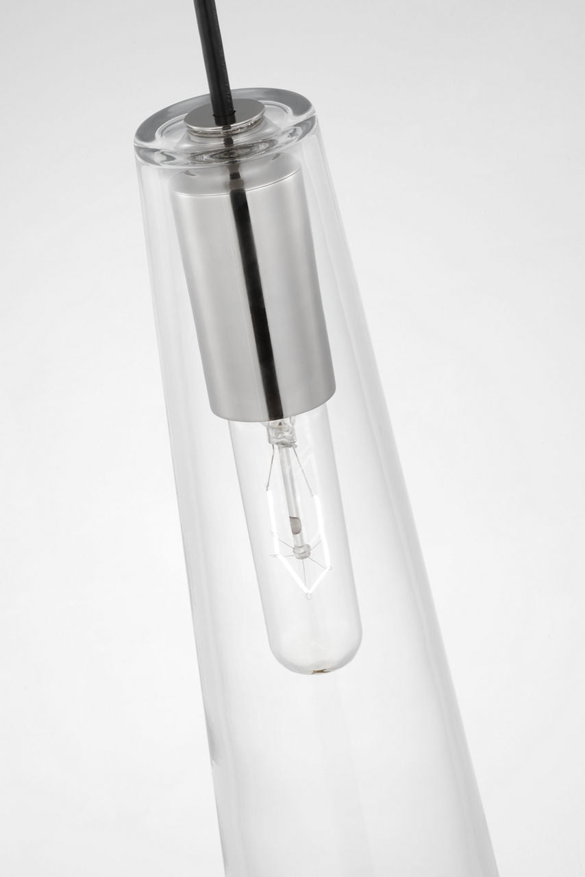 Osvaldo 4" Single Pendant | Polished Nickel | Clear Glass
