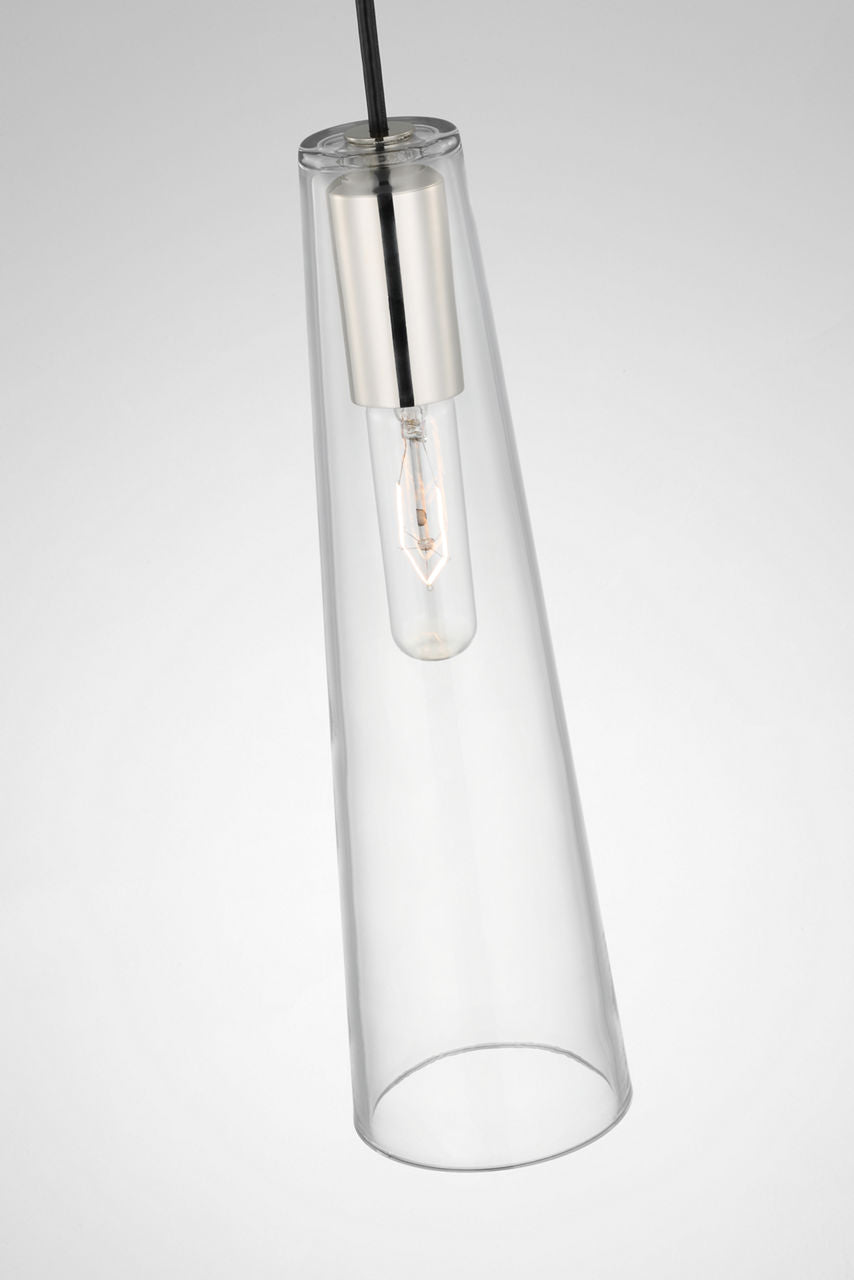Osvaldo 4" Single Pendant | Polished Nickel | Clear Glass