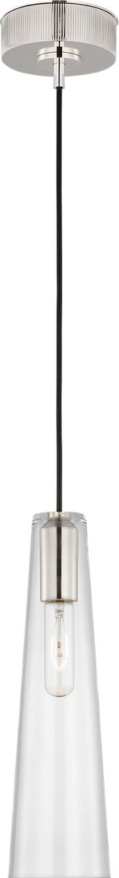 Osvaldo 4" Single Pendant | Polished Nickel | Clear Glass
