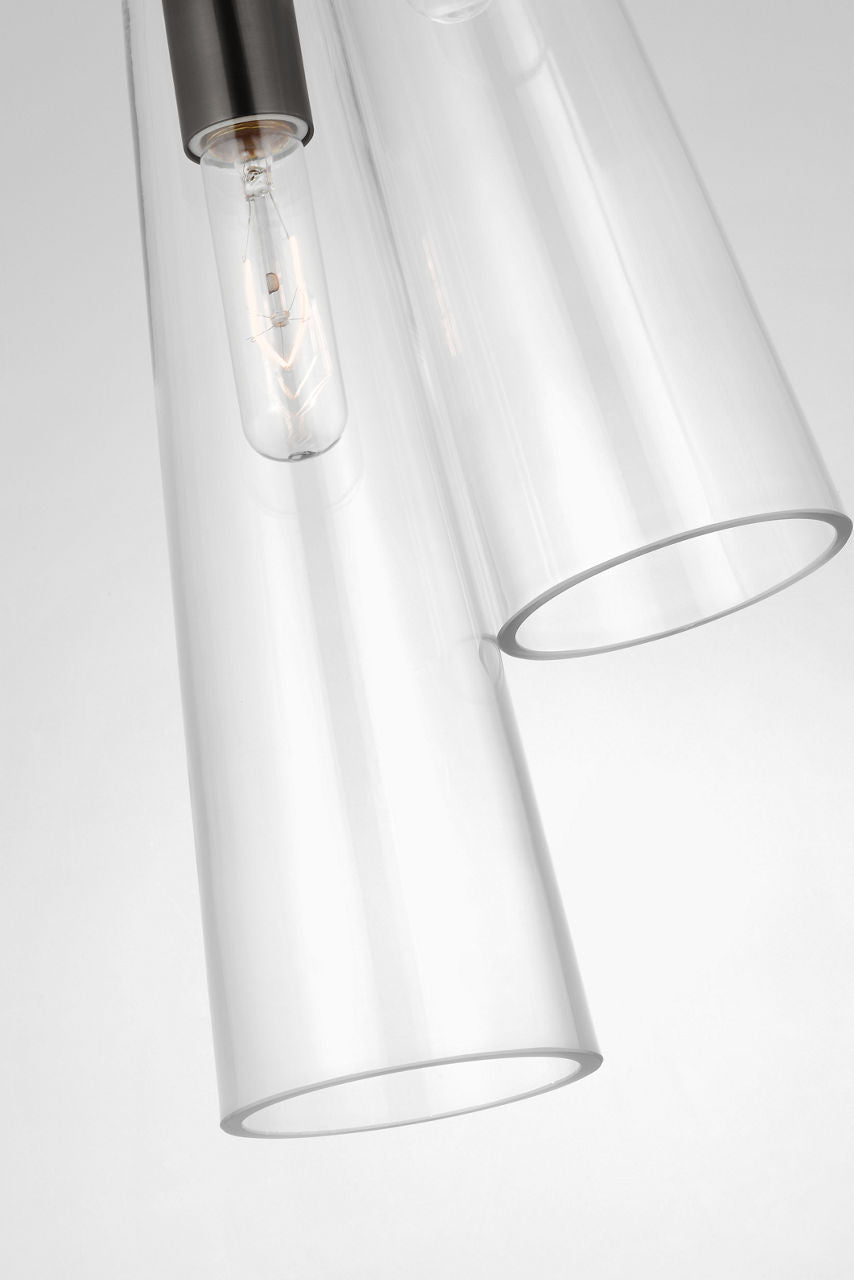Osvaldo 4" Double Pendant | Bronze | Clear Glass