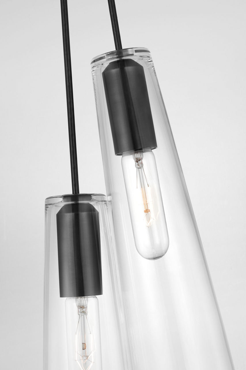 Osvaldo 4" Double Pendant | Bronze | Clear Glass